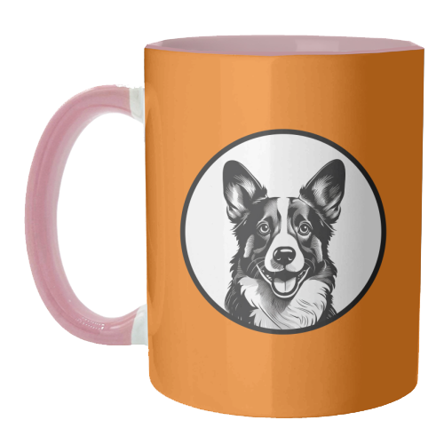 Corgi Cameo Dog Portrait - unique mug by Adam Regester