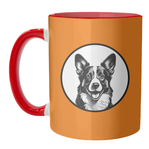 Corgi Cameo Dog Portrait - unique mug by Adam Regester