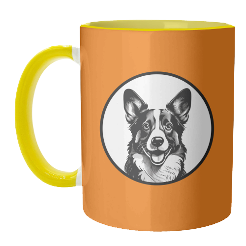 Corgi Cameo Dog Portrait - unique mug by Adam Regester