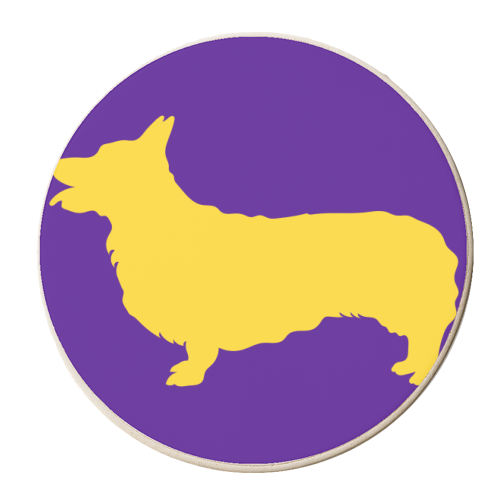 Corgi Coloured Silhouette - personalised beer coaster by Adam Regester