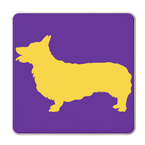 Corgi Coloured Silhouette - personalised beer coaster by Adam Regester