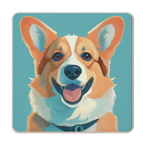 Corgi Dog Portrait Illustration - personalised beer coaster by Adam Regester
