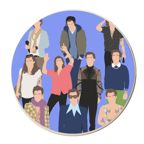 Cornflour blue harry outfits - personalised beer coaster by The Girl Next Draw