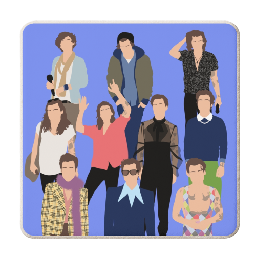 Cornflour blue harry outfits - personalised beer coaster by The Girl Next Draw