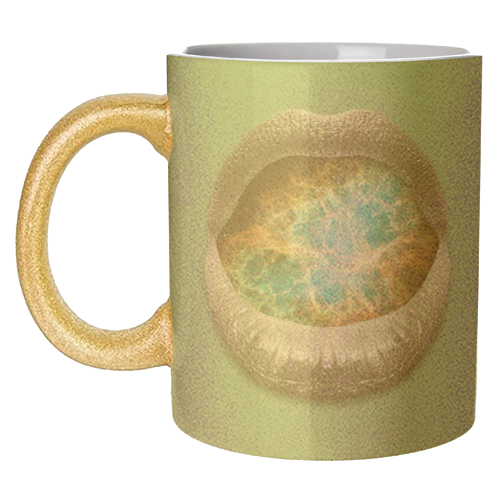 Cosmic Kiss | Lips Art Print - unique mug by OhMC! Designs