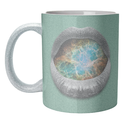 Cosmic Kiss | Lips Art Print - unique mug by OhMC! Designs