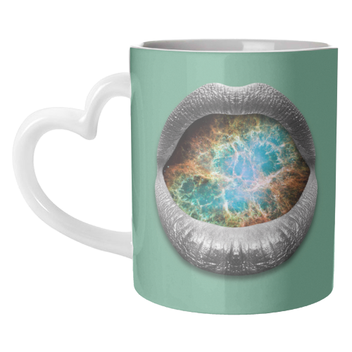 Cosmic Kiss | Lips Art Print - unique mug by OhMC! Designs