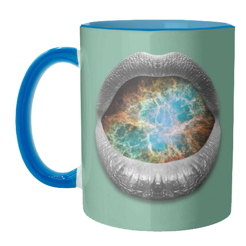 Cosmic Kiss | Lips Art Print - unique mug by OhMC! Designs