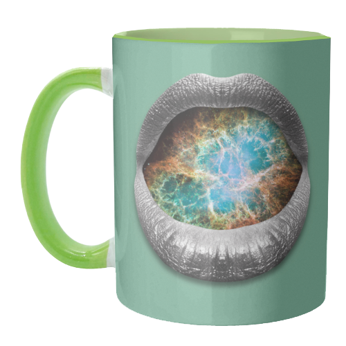 Cosmic Kiss | Lips Art Print - unique mug by OhMC! Designs