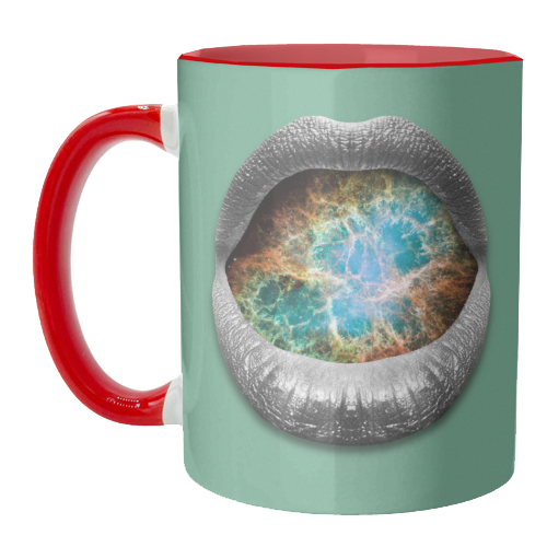 Cosmic Kiss | Lips Art Print - unique mug by OhMC! Designs