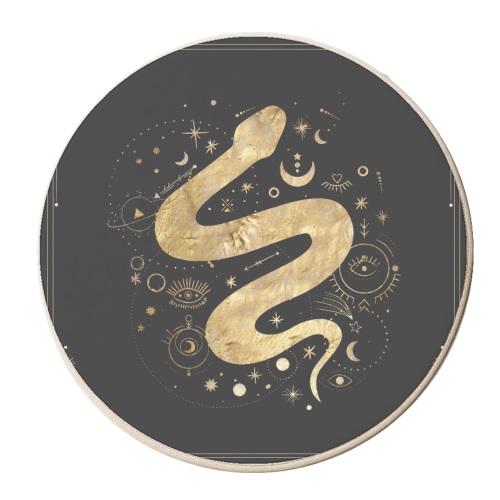 Cosmic Serpent - personalised beer coaster by Eunice Buchanan