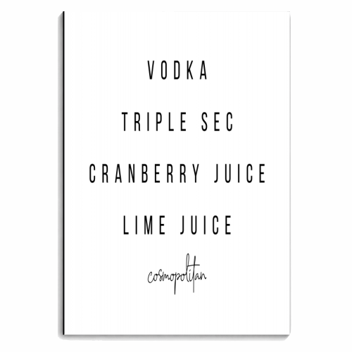 Cosmopolitan Cocktail Recipe - personalised A4, A5, A6 notebook by Toni Scott