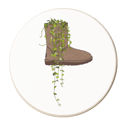 Cosy Bootanical - personalised beer coaster by Claire Rook