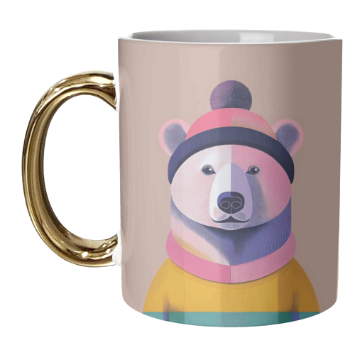 Cosy Polar Bear Illustration - unique mug by Adam Regester