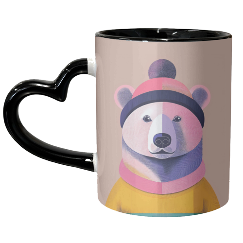 Cosy Polar Bear Illustration - unique mug by Adam Regester