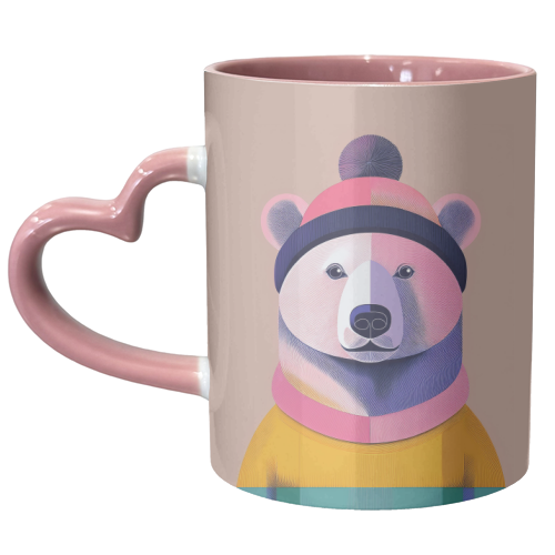 Cosy Polar Bear Illustration - unique mug by Adam Regester