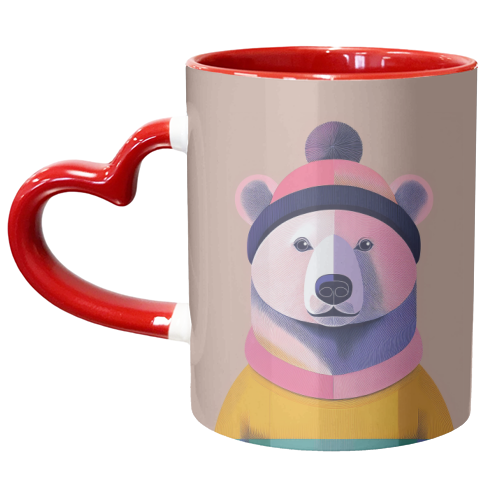 Cosy Polar Bear Illustration - unique mug by Adam Regester