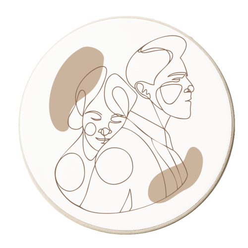 couple hug - personalised beer coaster by Anastasios Konstantinidis