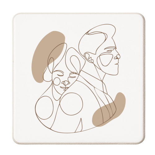 couple hug - personalised beer coaster by Anastasios Konstantinidis