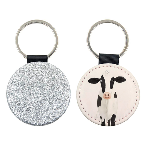 Cow illustration - keyring by haris kavalla