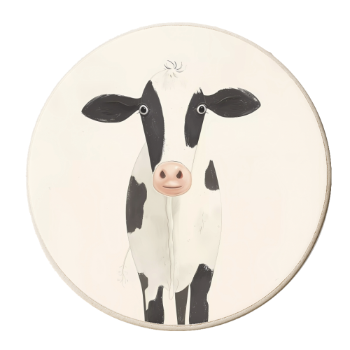 Cow illustration - personalised beer coaster by haris kavalla