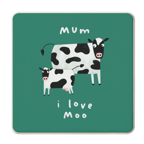 Cow Mother's Day Design - personalised beer coaster by AbiGoLucky