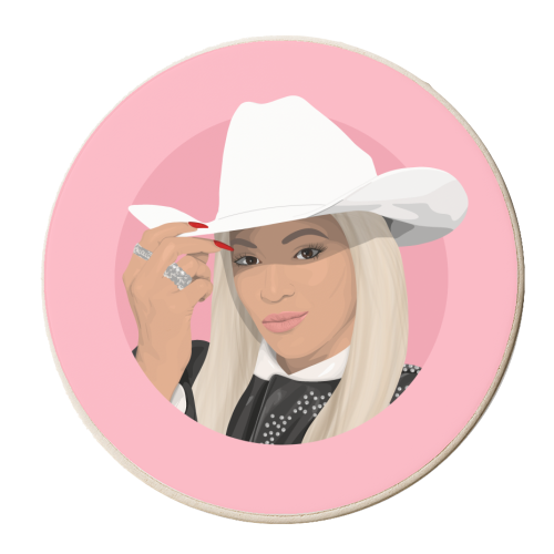 Cowboy Beyonce - personalised beer coaster by Pink and Pip