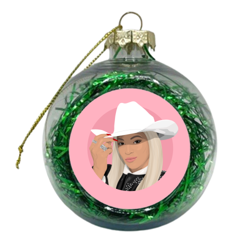 Cowboy Beyonce - xmas bauble by Pink and Pip