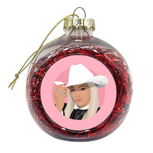 Cowboy Beyonce - xmas bauble by Pink and Pip
