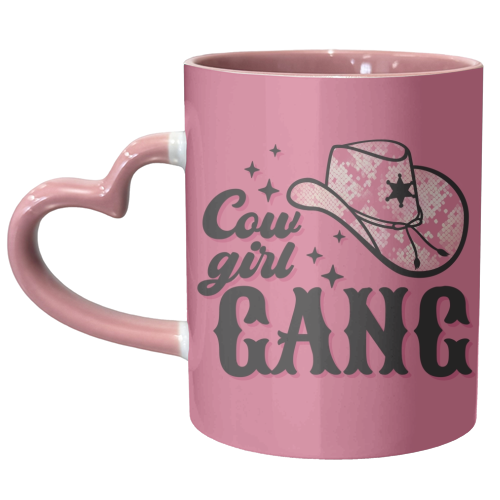 Cowgirl Gang in pink - unique mug by Giddy Kipper