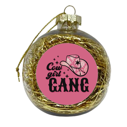 Cowgirl Gang in pink - xmas bauble by Giddy Kipper
