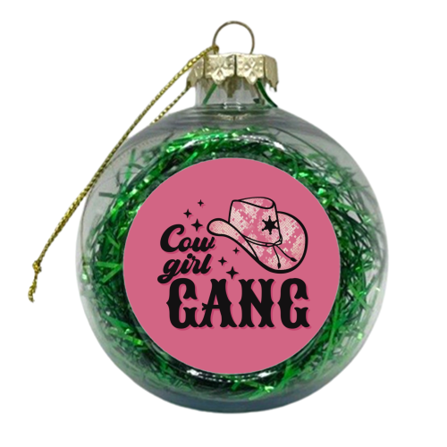 Cowgirl Gang in pink - xmas bauble by Giddy Kipper