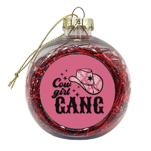 Cowgirl Gang in pink - xmas bauble by Giddy Kipper