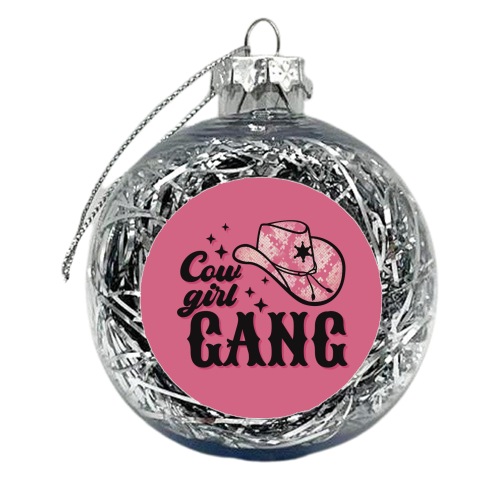 Cowgirl Gang in pink - xmas bauble by Giddy Kipper