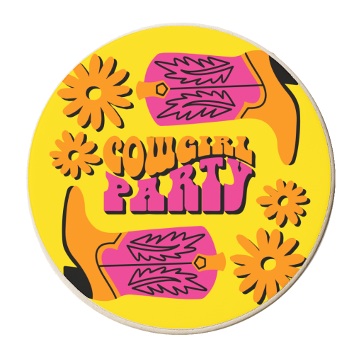 Cowgirl Party Bold Bright Trending Giftware - personalised beer coaster by AbiGoLucky