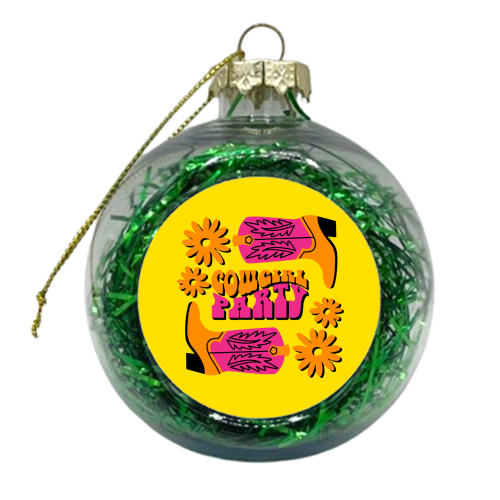 Cowgirl Party Bold Bright Trending Giftware - xmas bauble by AbiGoLucky