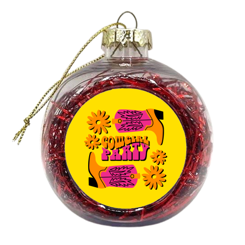 Cowgirl Party Bold Bright Trending Giftware - xmas bauble by AbiGoLucky
