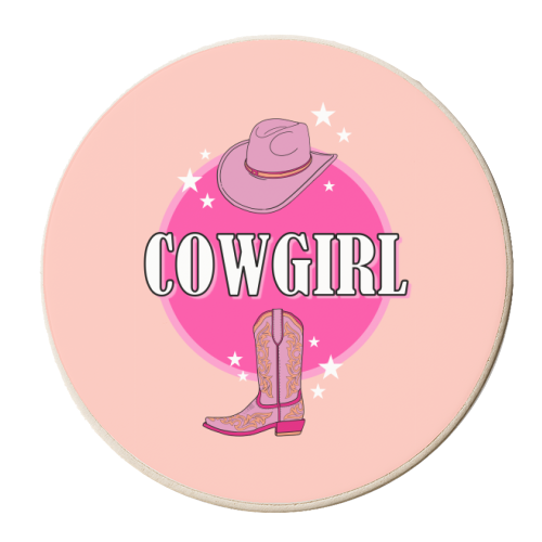 Cowgirl - personalised beer coaster by Adam Regester