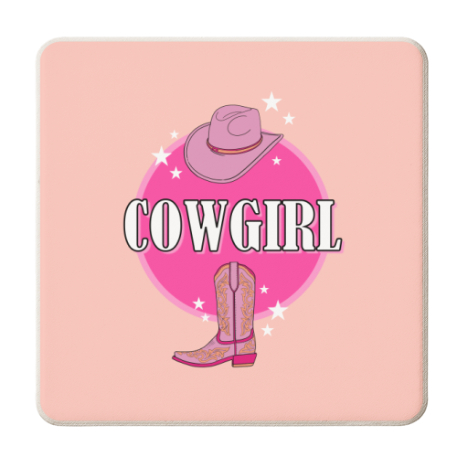 Cowgirl - personalised beer coaster by Adam Regester
