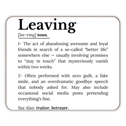 Coworker Leaving: Office Farewell Humor - designer placemat by timsal shol