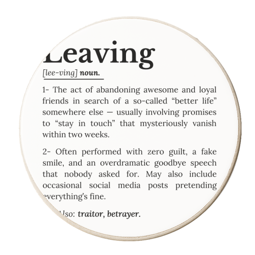 Coworker Leaving: Office Farewell Humor - personalised beer coaster by timsal shol