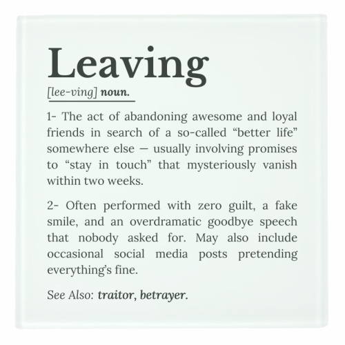 Coworker Leaving: Office Farewell Humor - personalised beer coaster by timsal shol