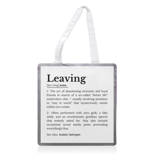 Coworker Leaving: Office Farewell Humor - printed canvas tote bag by timsal shol