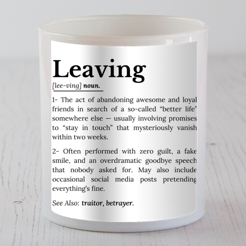 Coworker Leaving: Office Farewell Humor - scented candle by timsal shol