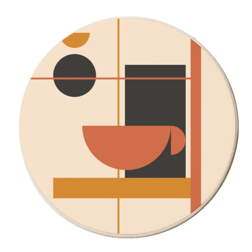 Cozy coffee bauhaus - personalised beer coaster by EZbie