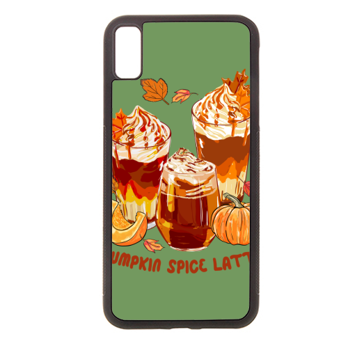 Cozy Pumpkin Spice Latte Retro Illustration - stylish phone case by EZbie