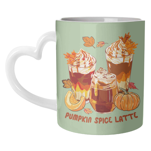 Cozy Pumpkin Spice Latte Retro Illustration - unique mug by EZbie