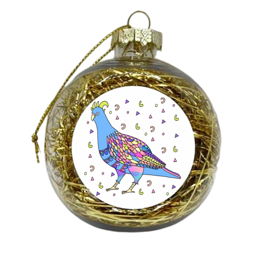 Crazy Bird - xmas bauble by Cassie Swindlehurst