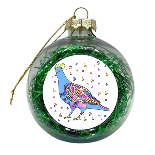 Crazy Bird - xmas bauble by Cassie Swindlehurst
