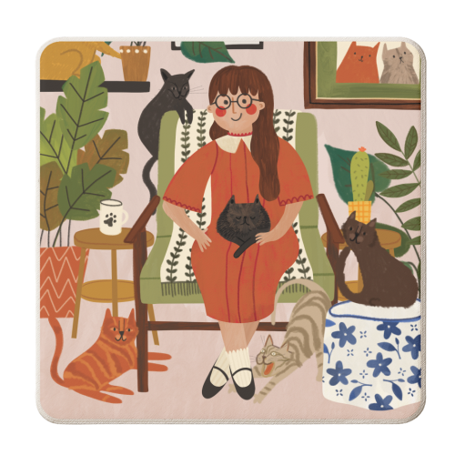 Crazy Cat Lady - personalised beer coaster by AbiGoLucky